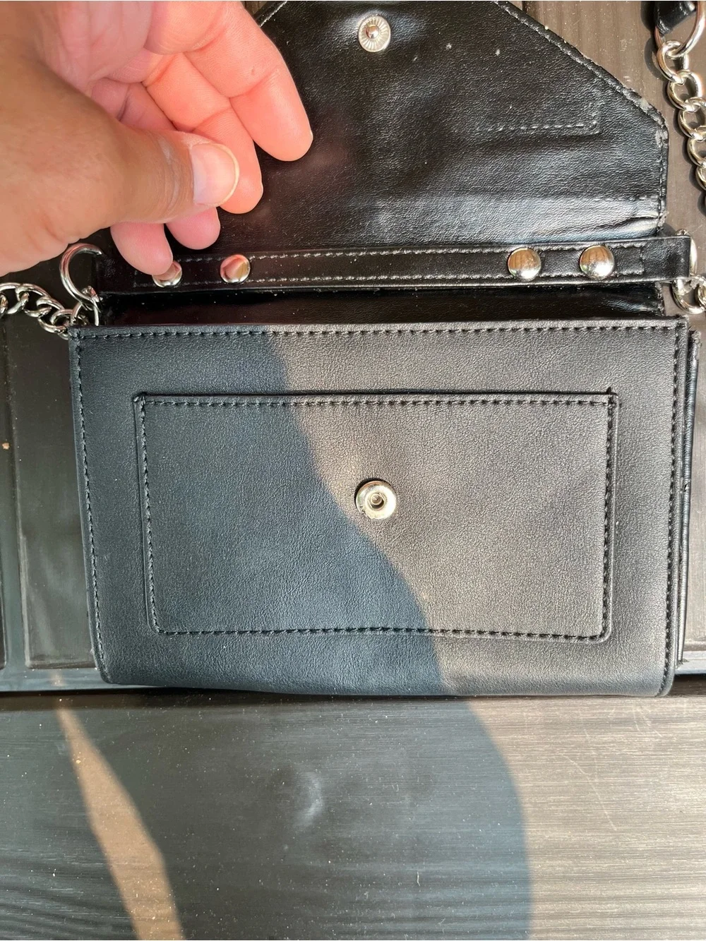 Nine West Black Envelope Crossbody Bag with Chain Strap